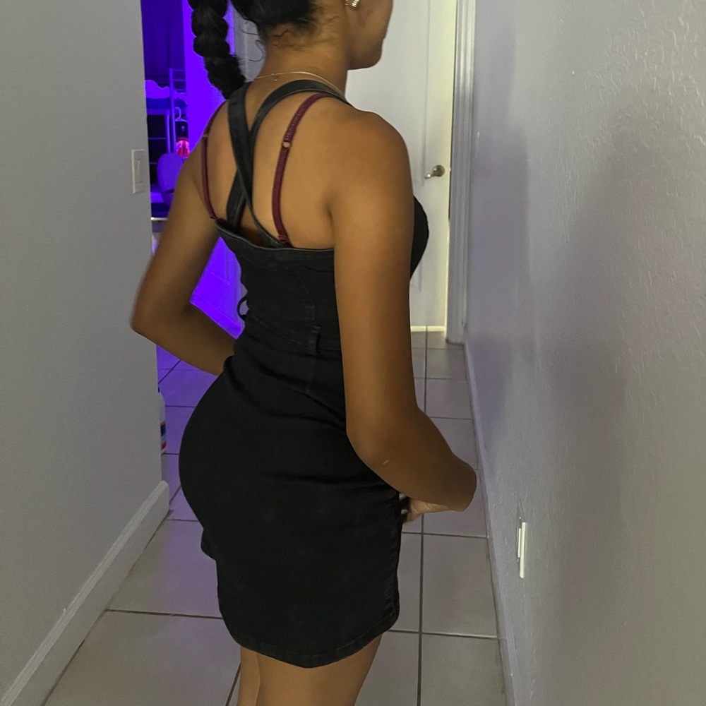 HOLLISTER BLACK MINI JEAN DRESS⚫️